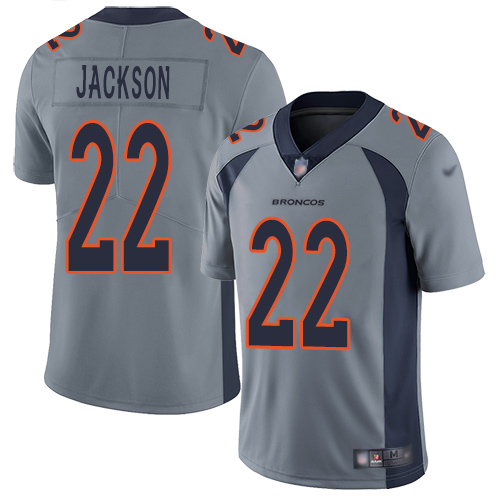 Men Denver Broncos #22 Kareem Jackson Limited Silver Inverted Legend Football NFL Jersey->denver broncos->NFL Jersey